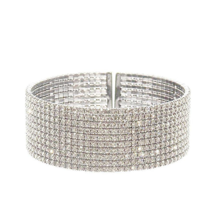 1" Flexible Pave Crystal Cuff-Theia Jewelry-Swag Designer Jewelry