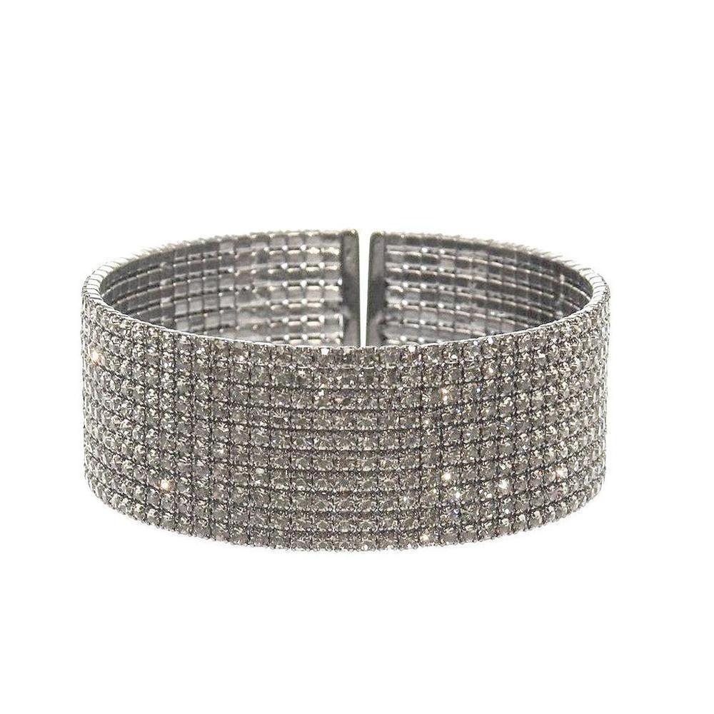 1" Flexible Pave Crystal Cuff-Theia Jewelry-Swag Designer Jewelry