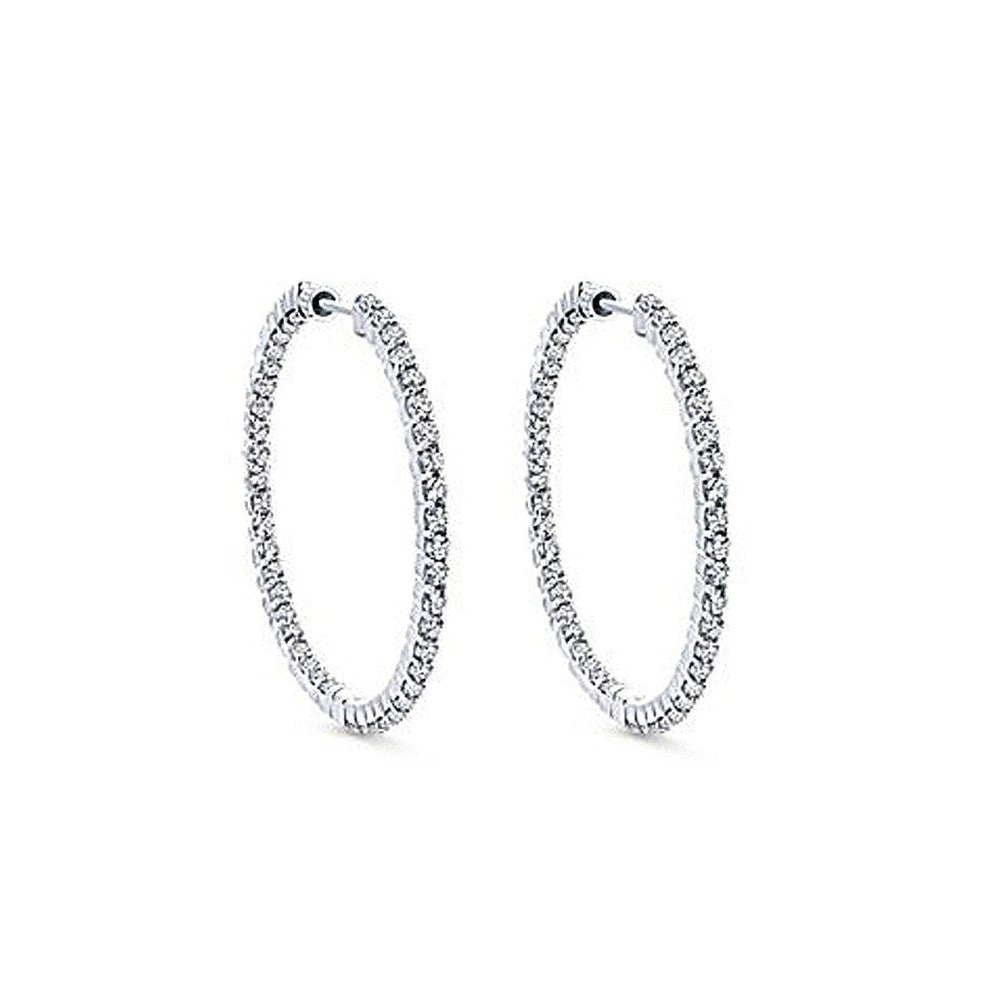 1 inch Inside Out Diamond Hoops-Gabriel & Co-Swag Designer Jewelry