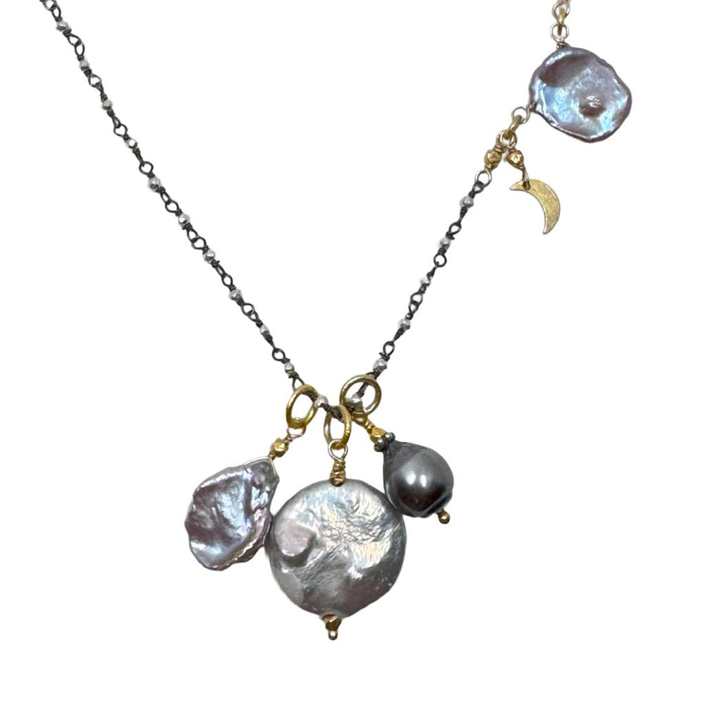 Pearl Multi Drop Necklace-Robindira Unsworth-Swag Designer Jewelry