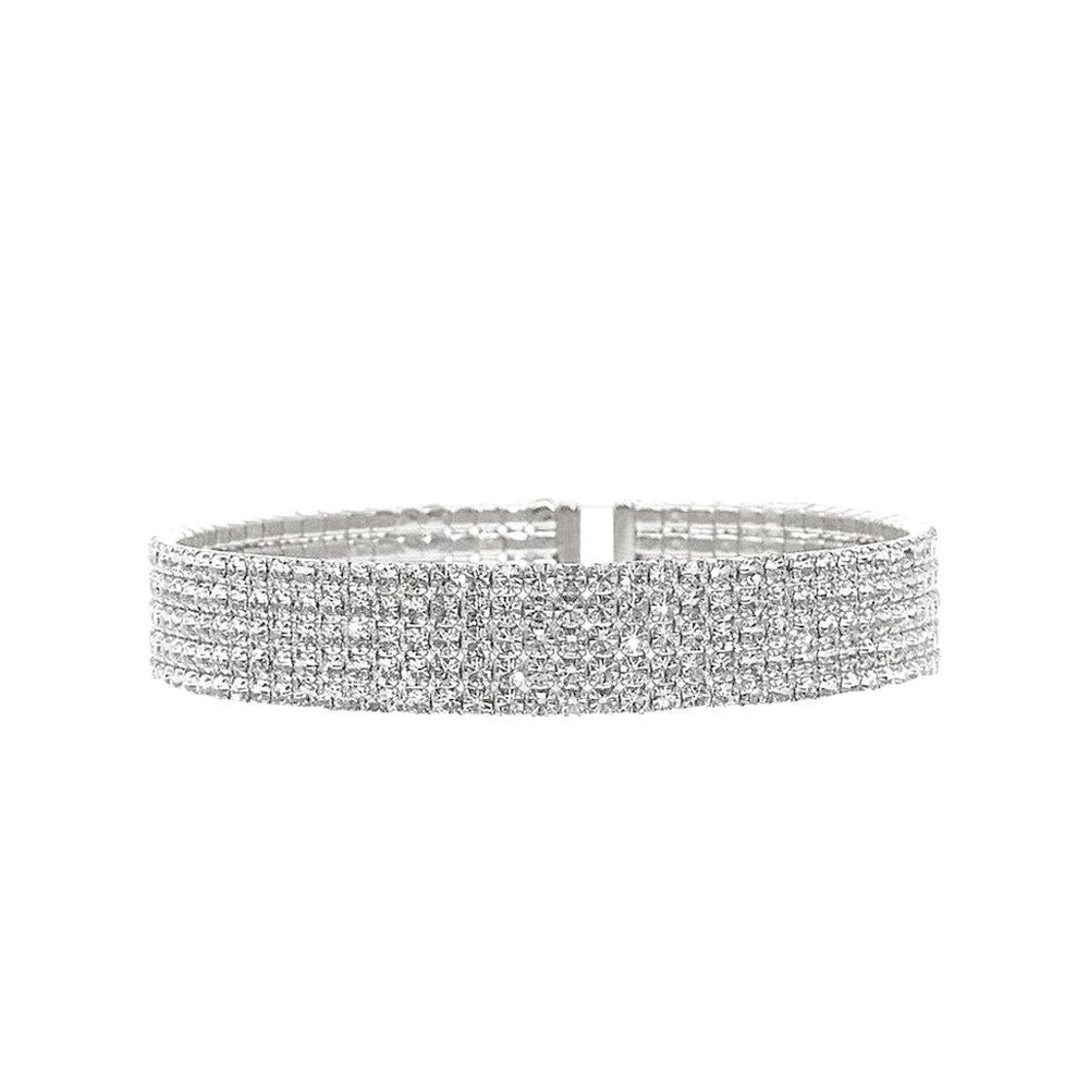 1/2" Flexible Pave Crystal Cuff-Theia Jewelry-Swag Designer Jewelry