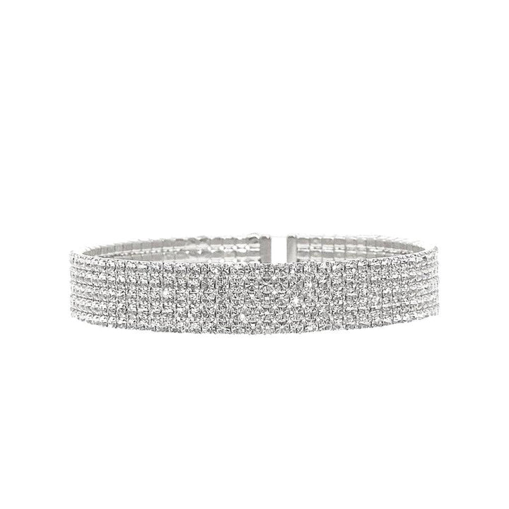 1/2" Flexible Pave Crystal Cuff-Theia Jewelry-Swag Designer Jewelry