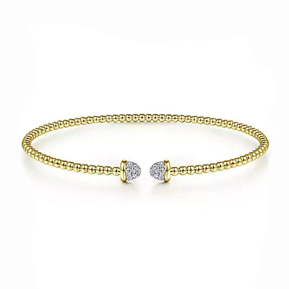 14K Yellow Gold Bujukan Diamond Split Bangle-Gabriel & Co-Swag Designer Jewelry