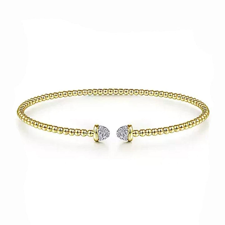 14K Yellow Gold Bujukan Diamond Split Bangle-Gabriel & Co-Swag Designer Jewelry