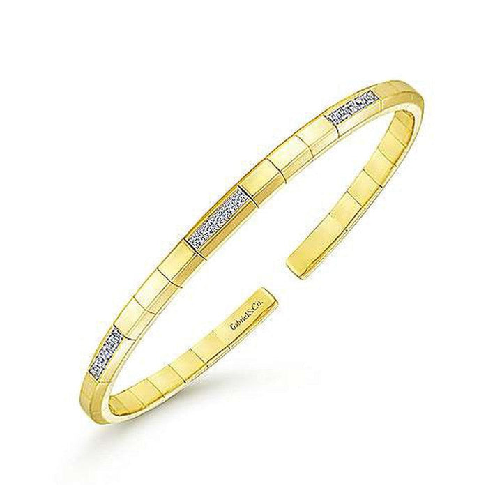 14k Gold Cuff With Diamonds-Gabriel & Co-Swag Designer Jewelry