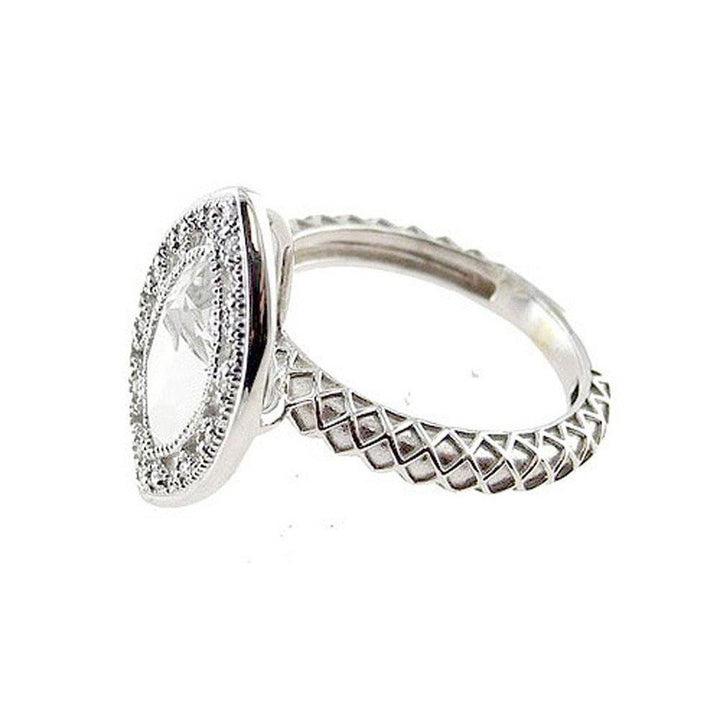 14k Marquis Ring in White Gold with Diamonds-Jude Frances-Swag Designer Jewelry