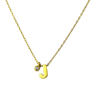 18k Yellow Gold Initial Tag Necklace-Marian Mauer-Swag Designer Jewelry