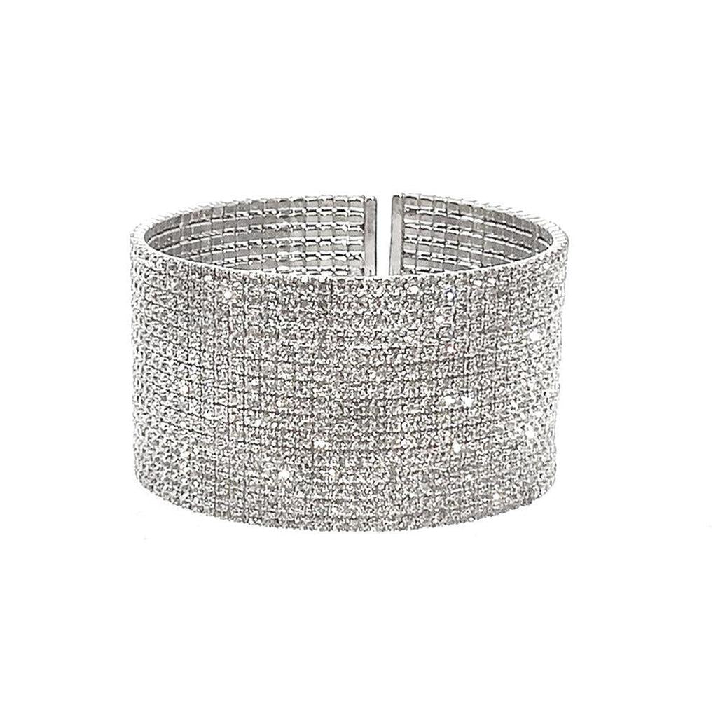 1.25" Flexible Pave Crystal Cuff-Theia Jewelry-Swag Designer Jewelry