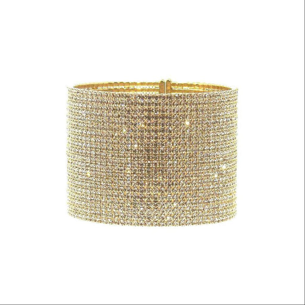 1.75" Flexible Crystal Pave Cuff-Theia Jewelry-Swag Designer Jewelry