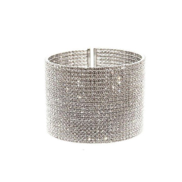 1.75" Flexible Crystal Pave Cuff-Theia Jewelry-Swag Designer Jewelry