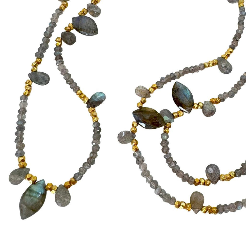 Labradorite Necklace with Marquis Accents-Robindira Unsworth-Swag Designer Jewelry