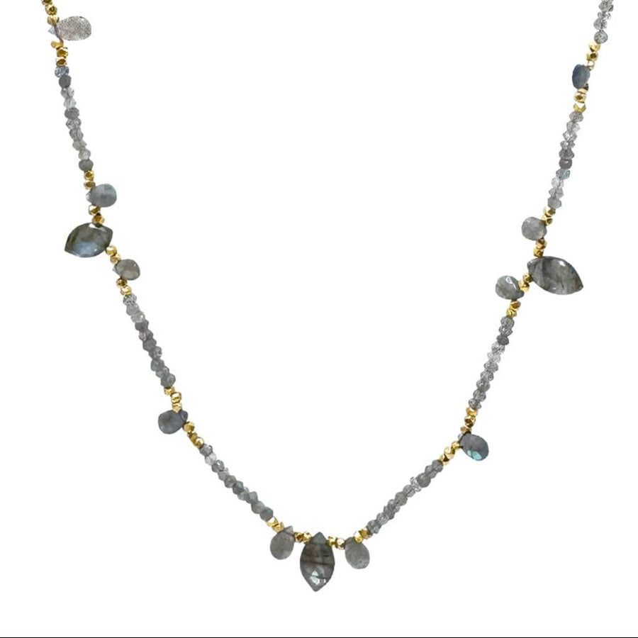 Labradorite Necklace with Marquis Accents-Robindira Unsworth-Swag Designer Jewelry