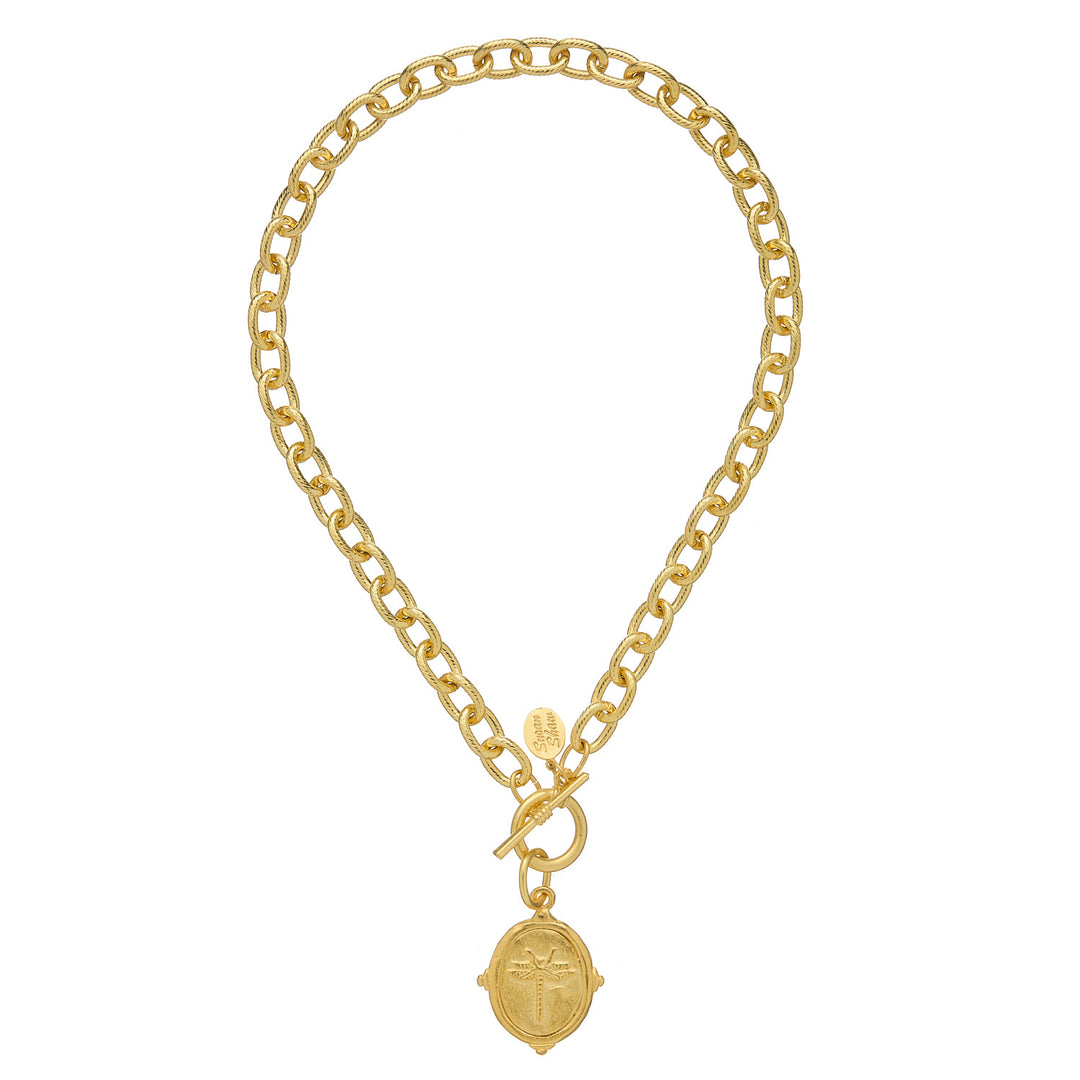 Handcast Gold Dragonfly Necklace