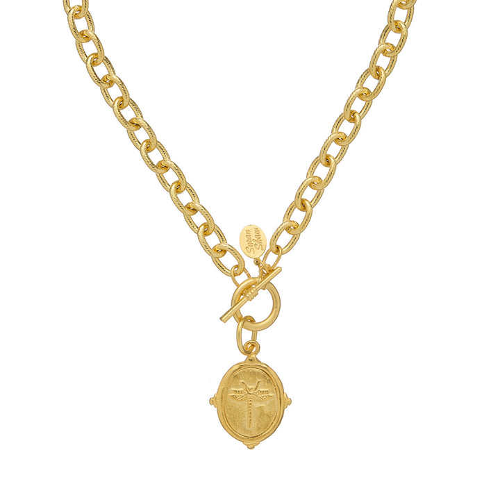 Handcast Gold Dragonfly Necklace