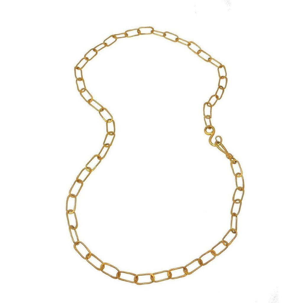 36" gold Sovereign chain necklace, textured links.
