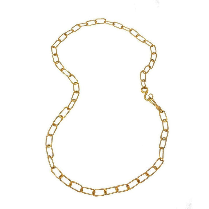 36" gold Sovereign chain necklace, textured links.

