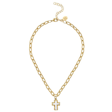 Mother Of Pearl Cross on Chain