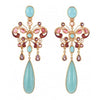 Amazonite Butterfly Drop Earrings: Turquoise, pink & amethyst gemstone butterfly design with gold accents.
