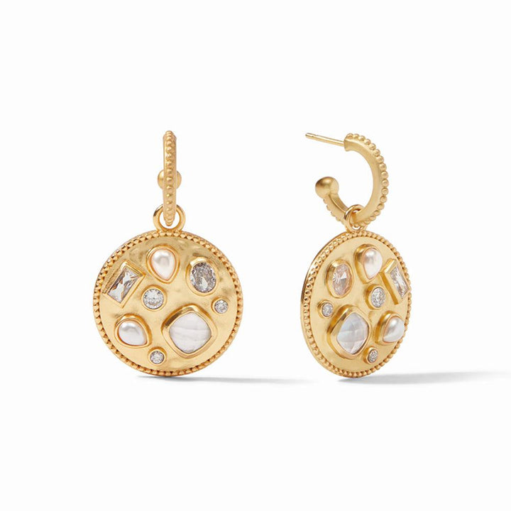 Antonia Mosaic Hoop and Charm Earring-Julie Vos-Swag Designer Jewelry