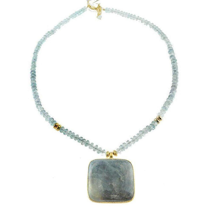 Aquamarine Necklace-Vasant-Swag Designer Jewelry