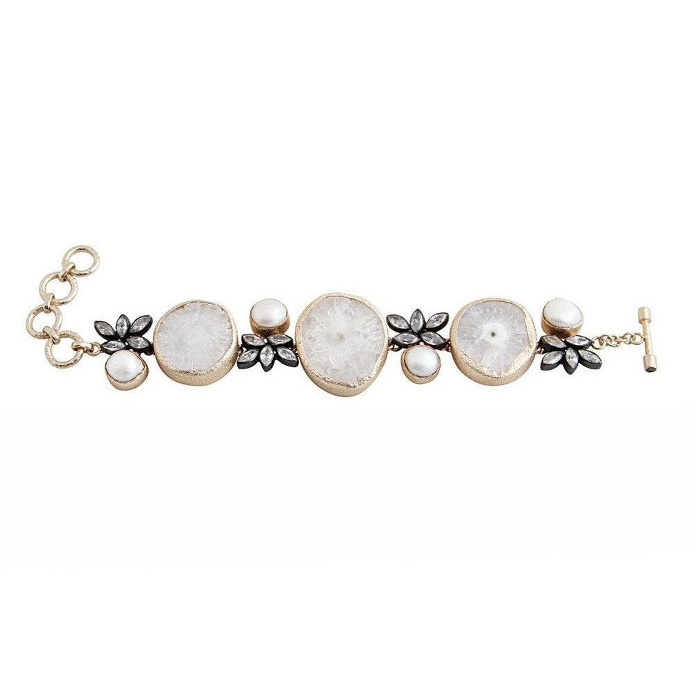 Atelier Mon Solar Druzy and Pearl Bracelet-Atelier Mon-Swag Designer Jewelry