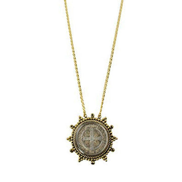 Barbara Grande necklace: antique coin pendant with gold chain
