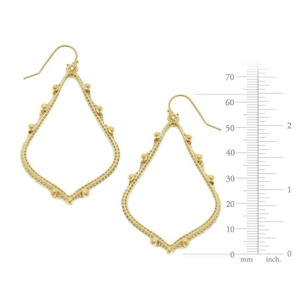 Beaded Teardrop Dangle Earrings in Gold-Susan Shaw-Swag Designer Jewelry