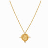 Gold Bee Cameo solitaire necklace with diamond accents
