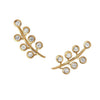 Gold Berry Pave earrings with sparkling clear stones.
