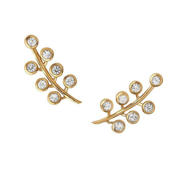 Gold Berry Pave earrings with sparkling clear stones.
