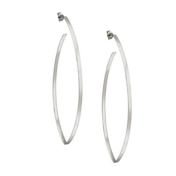 Blake White Gold Oval Hoop Earrings
