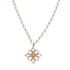 Gold Blossom Pendant Opal Necklace with delicate chain
