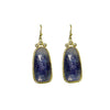 18k gold Blue Sapphire and Diamond earrings with unique gemstone setting.
