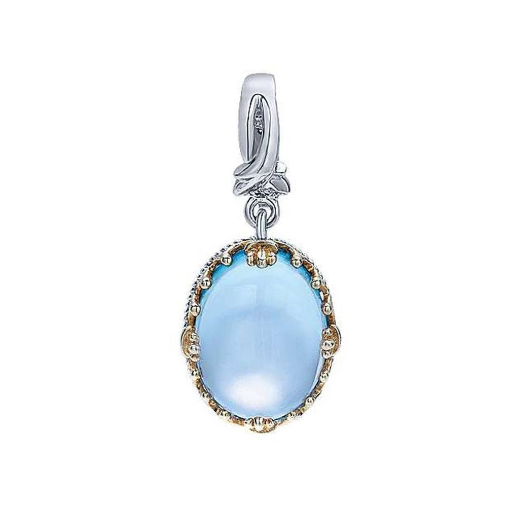 Blue Topaz Pendant on Chain-Gabriel & Co-Swag Designer Jewelry