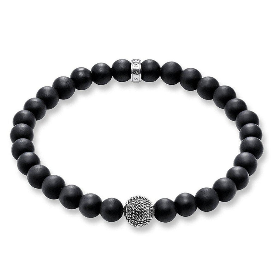 Bracelet with Oxidized Accent Bead-Thomas Sabo-Swag Designer Jewelry