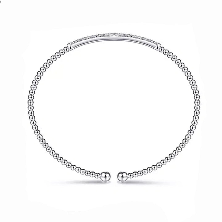 Bujukan Pave Diamond Bar Bracelet White Gold-Gabriel & Co-Swag Designer Jewelry