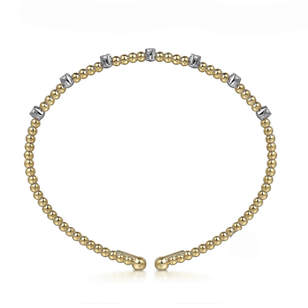 Bujukan Stationed Diamond Bar Bracelet Yellow Gold-Gabriel & Co-Swag Designer Jewelry