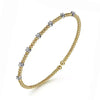 Bujukan Stationed Diamond Bar Bracelet in yellow gold, featuring a beaded design and sparkling diamonds.
