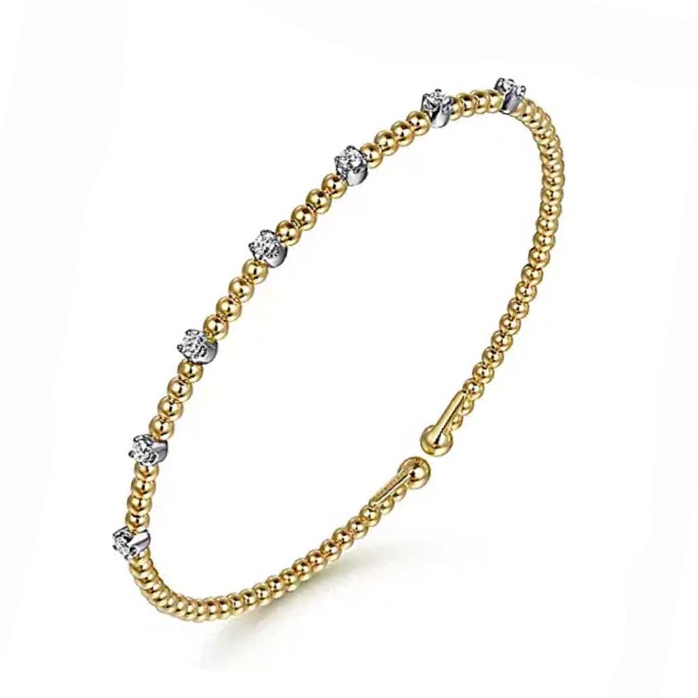 Bujukan Stationed Diamond Bar Bracelet Yellow Gold-Gabriel & Co-Swag Designer Jewelry