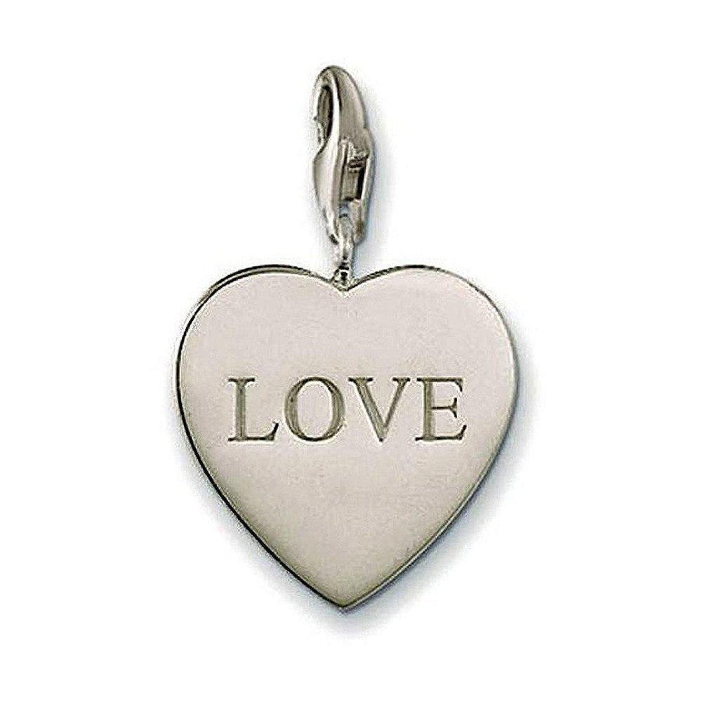 Silver Charm 0015 Love Heart pendant with engraved "LOVE".
