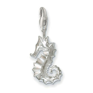 Charm 0151 Seahorse: Silver seahorse charm with clasp.
