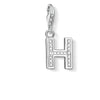 Silver Charm 0230 Pave Letter H pendant with cubic zirconia.
