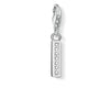 Charm 0231 Pave Letter I charm, silver, cubic zirconia accents

