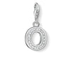 Charm 0237 Pave Letter O: silver charm featuring letter O, accented with pavé diamonds.
