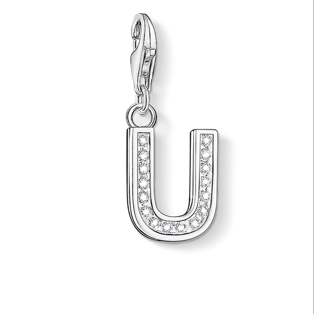 Charm 0243 Pave Letter U-Thomas Sabo-Swag Designer Jewelry