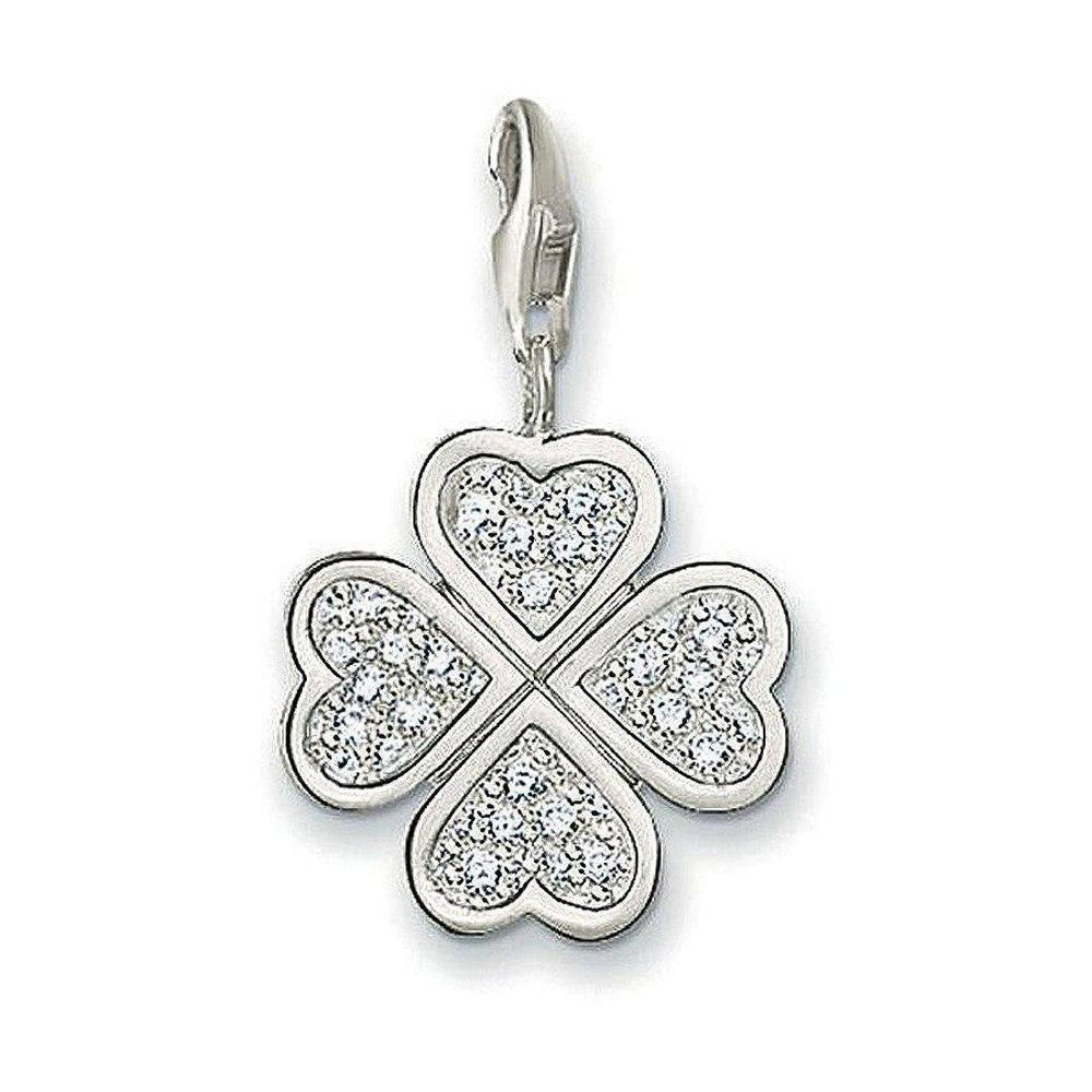 Charm 0348 Clear Zirconia Four Leaf Clover-Thomas Sabo-Swag Designer Jewelry