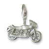 Silver Charm 0365 Motorcycle pendant, detailed design.
