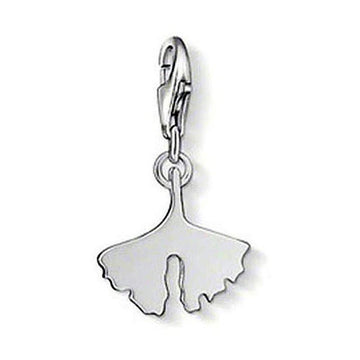 Charm 1007 Ginkgo silver charm, ginkgo leaf design.
