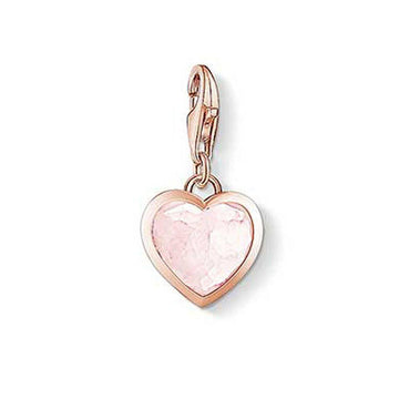 Charm 1363 Pink Heart rose gold charm, featuring a delicate pink crystal heart.
