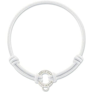 White Charm Bracelet Gummi with engraved charm.
